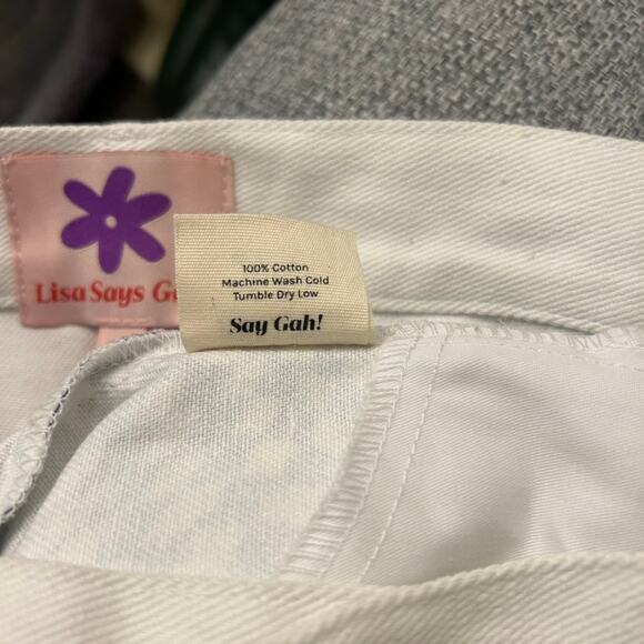 Lisa Says Gah Robyn Checkered Wide Leg Jeans Purple Warp Print Size 29 - Picture 14 of 16